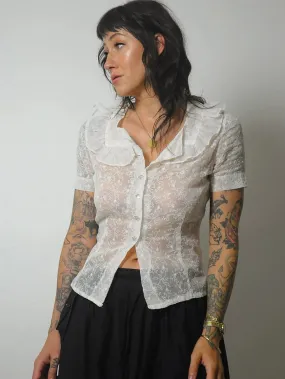 1950's Sheer Floral Lace Blouse