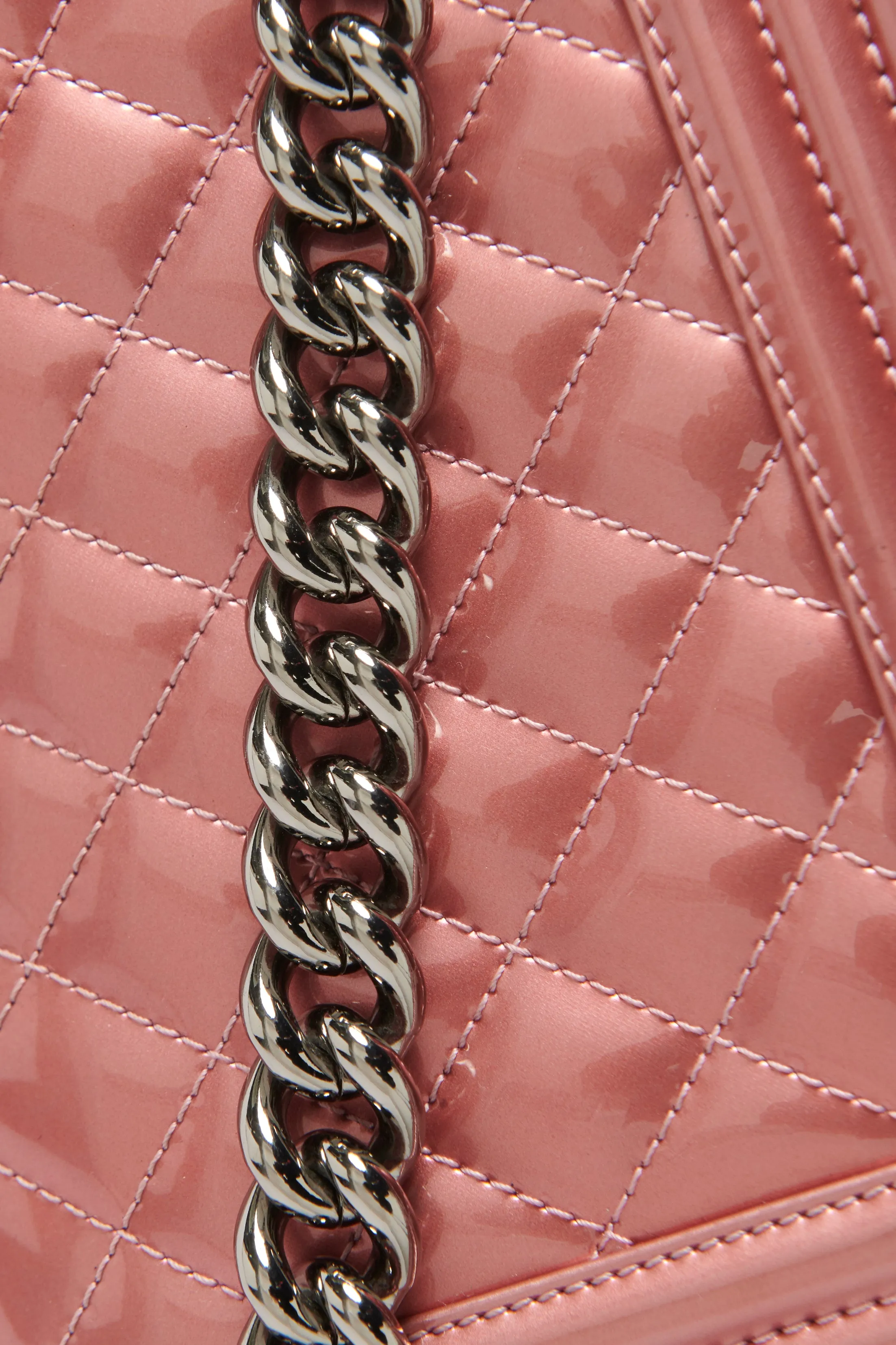 2014 Metallic Two-Tone Pink Leather Medium Boy Bag