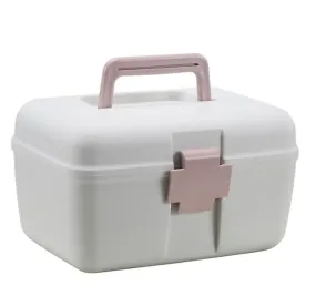 24.5x18.5x14.5cm pink Multifunctional medicine cabinet household portable portable medicine double-layer storage box AZ15336