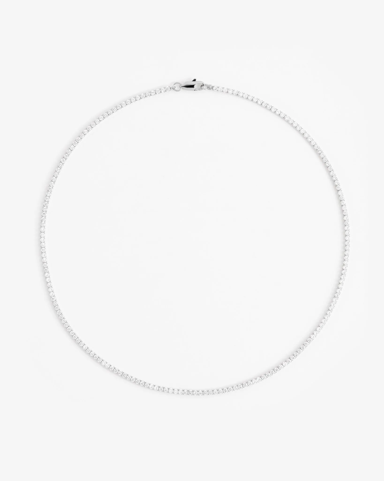 2.5mm Micro Tennis Chain - White Gold