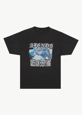 AFENDS Mens Return - Boxy T-Shirt - Stone Black