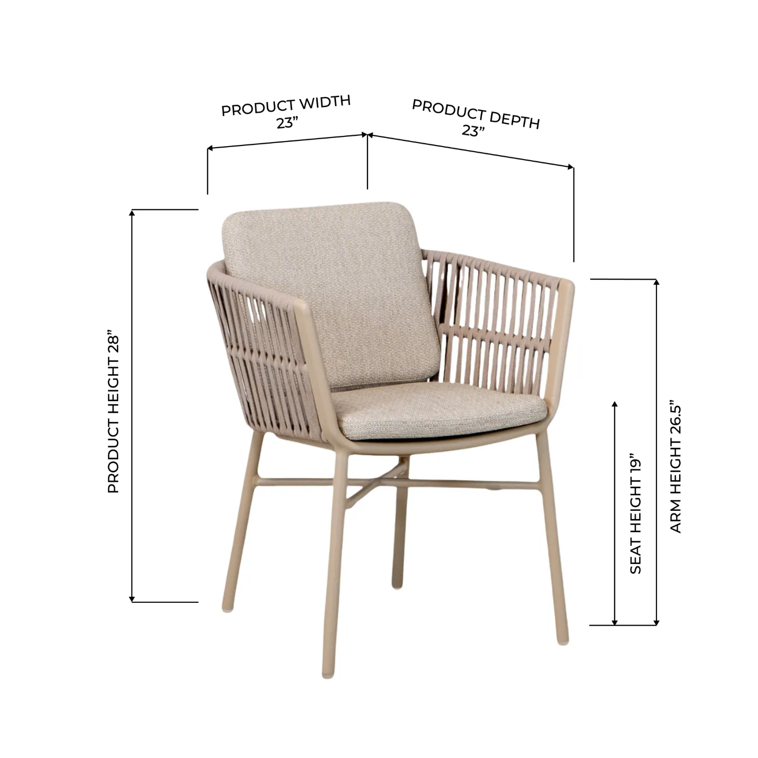 Alta Taupe Dining Arm Chair