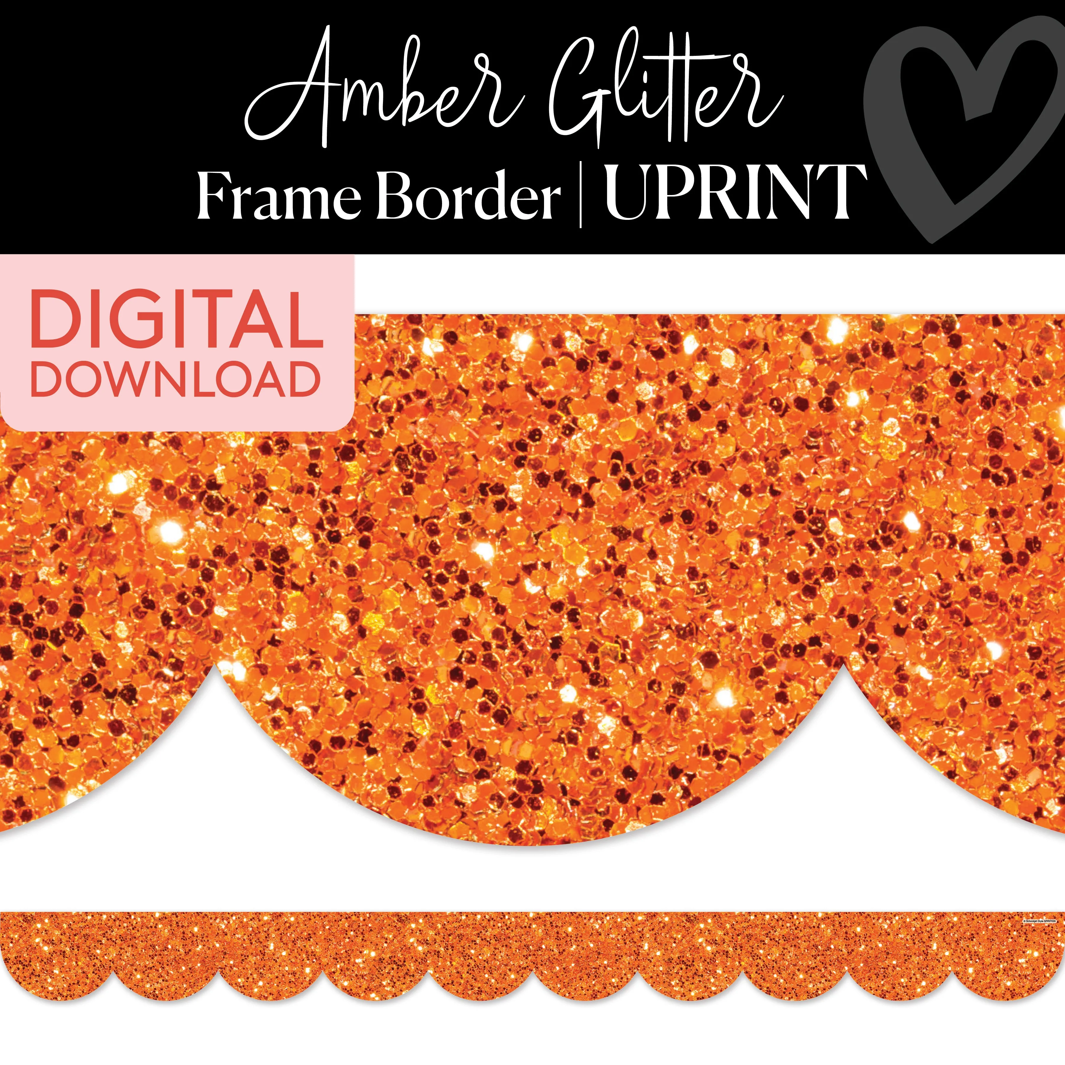 Amber Glitter | Bulletin Board Borders | Printable Classroom Decor | Schoolgirl Style