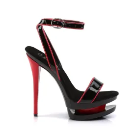 BLONDIE-631-2 Black & Red Ankle Peep Toe High Heel