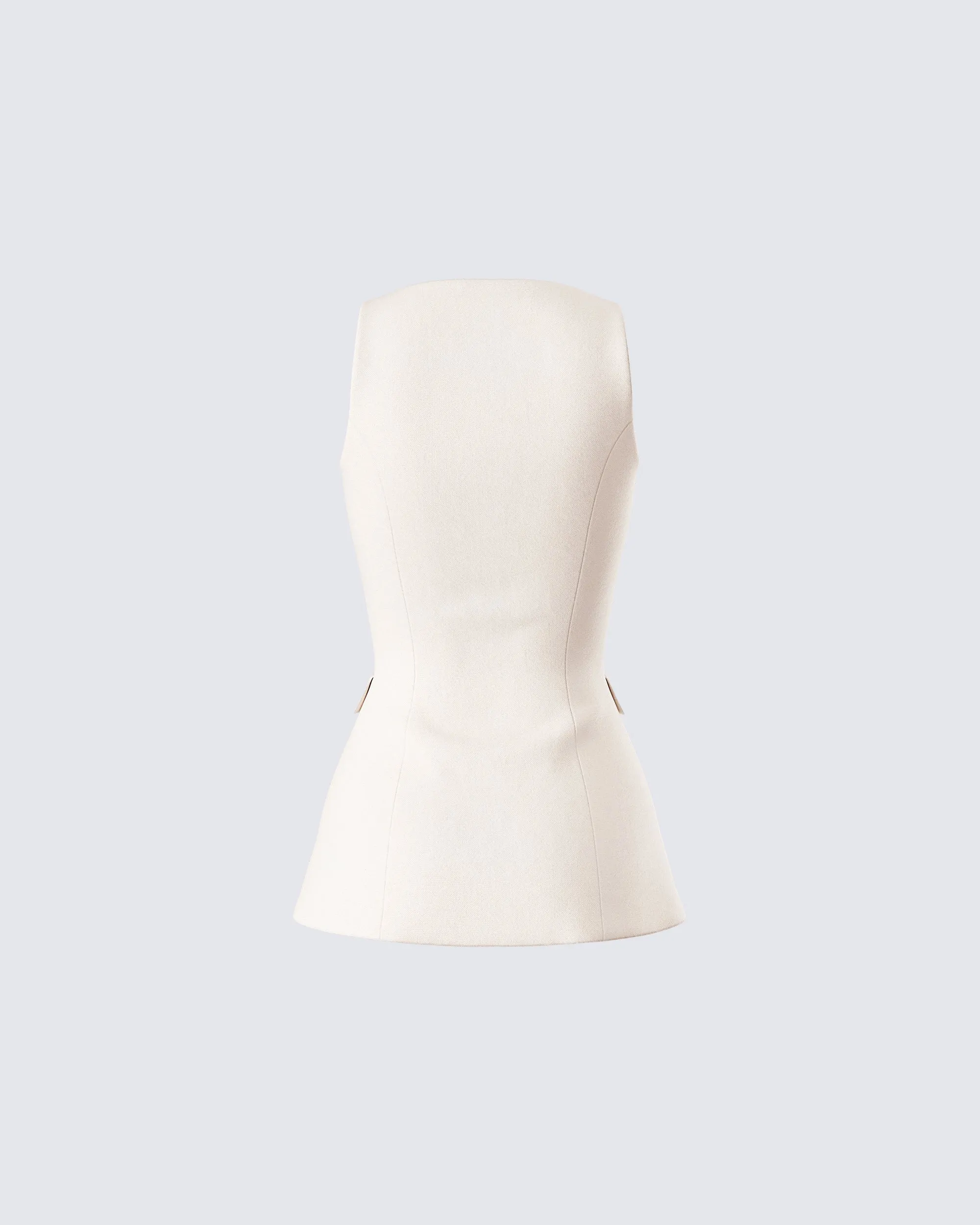 Branca Ivory Scoop Neck Vest