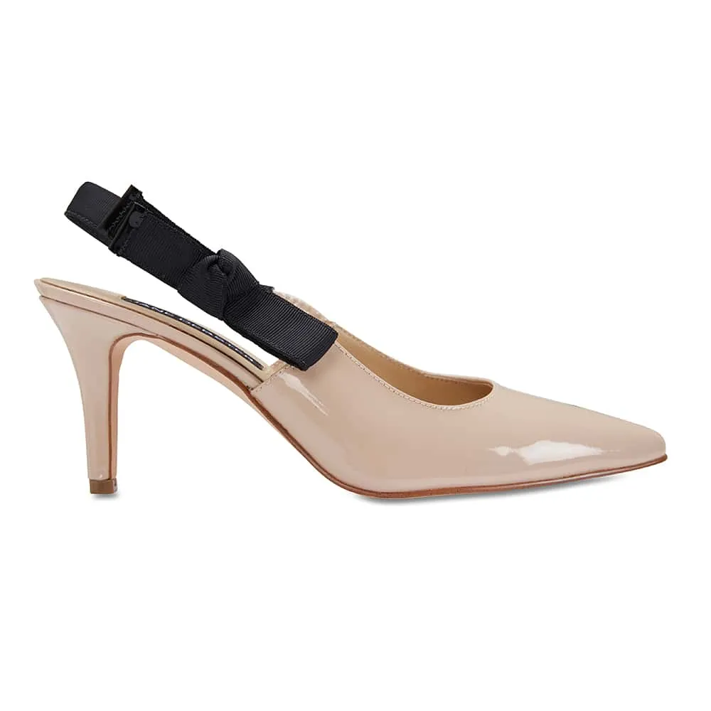 Casandra Heel in Nude Patent