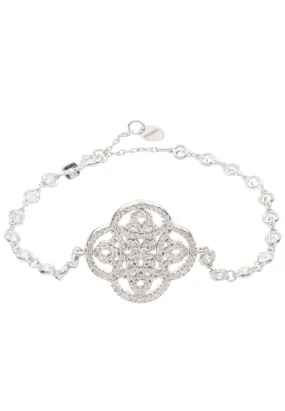 Celtic Knot Clover Tennis Bracelet Silver