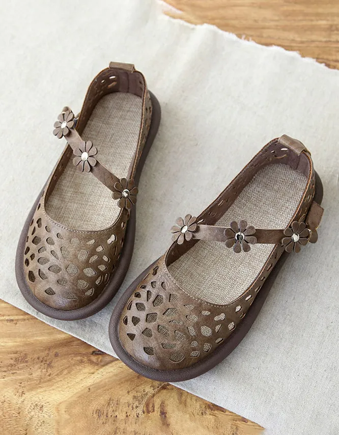 Comfortable Wide Toe Sloping Buckle Flat Sandals