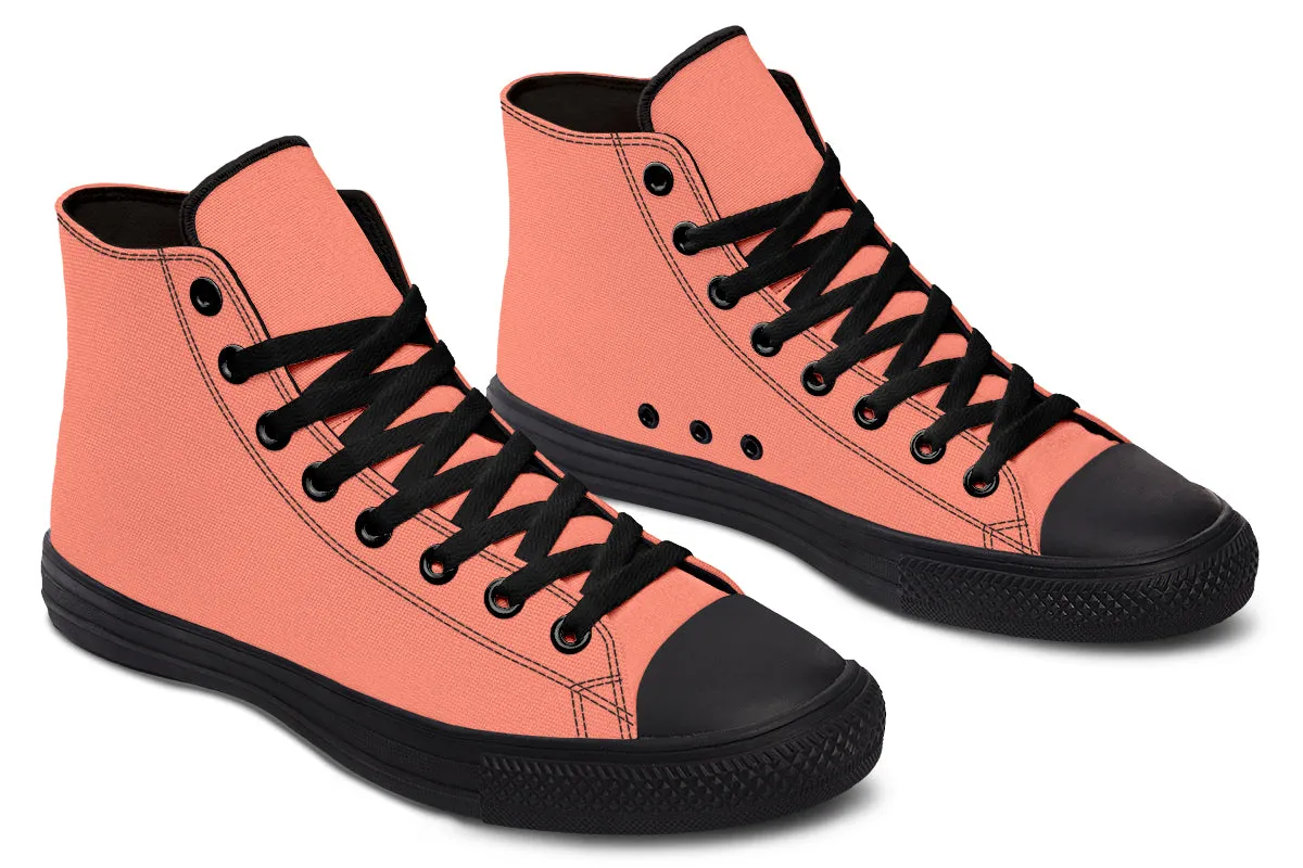 Coral Blush High Tops - Classic Premium Canvas Shoes with Comfortable and Durable Soles