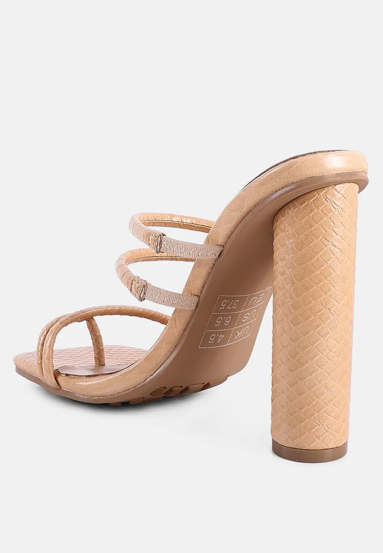 Dandelion High Block Heeled Croc Sandals By Ruw