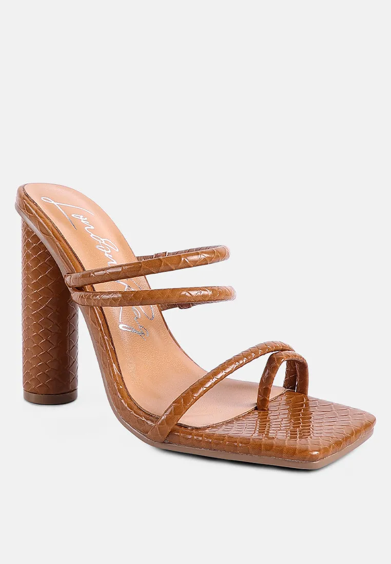 Dandelion High Block Heeled Croc Sandals By Ruw