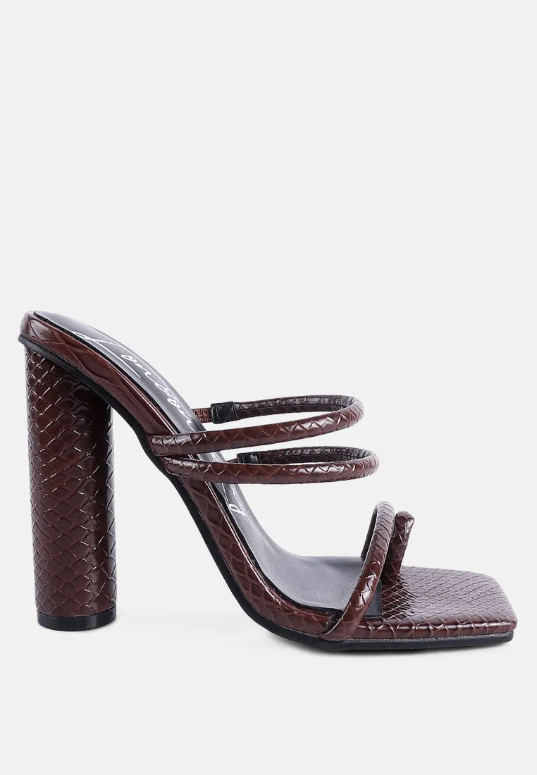 Dandelion High Block Heeled Croc Sandals By Ruw