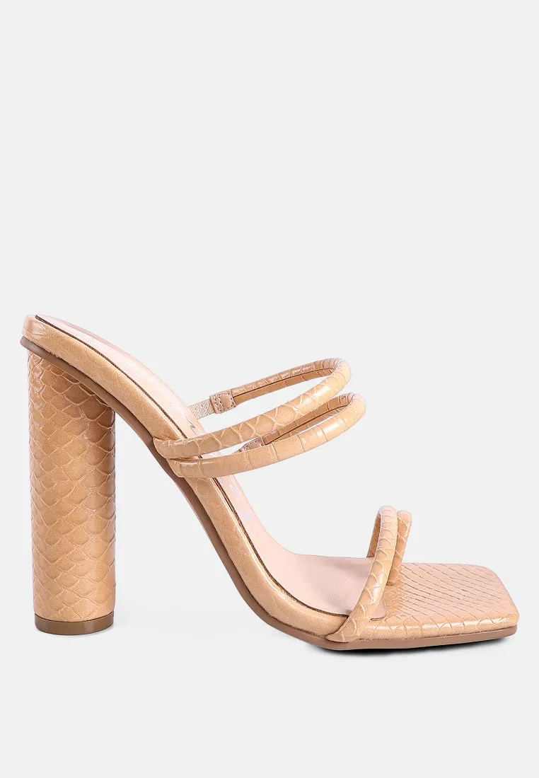 Dandelion High Block Heeled Croc Sandals By Ruw