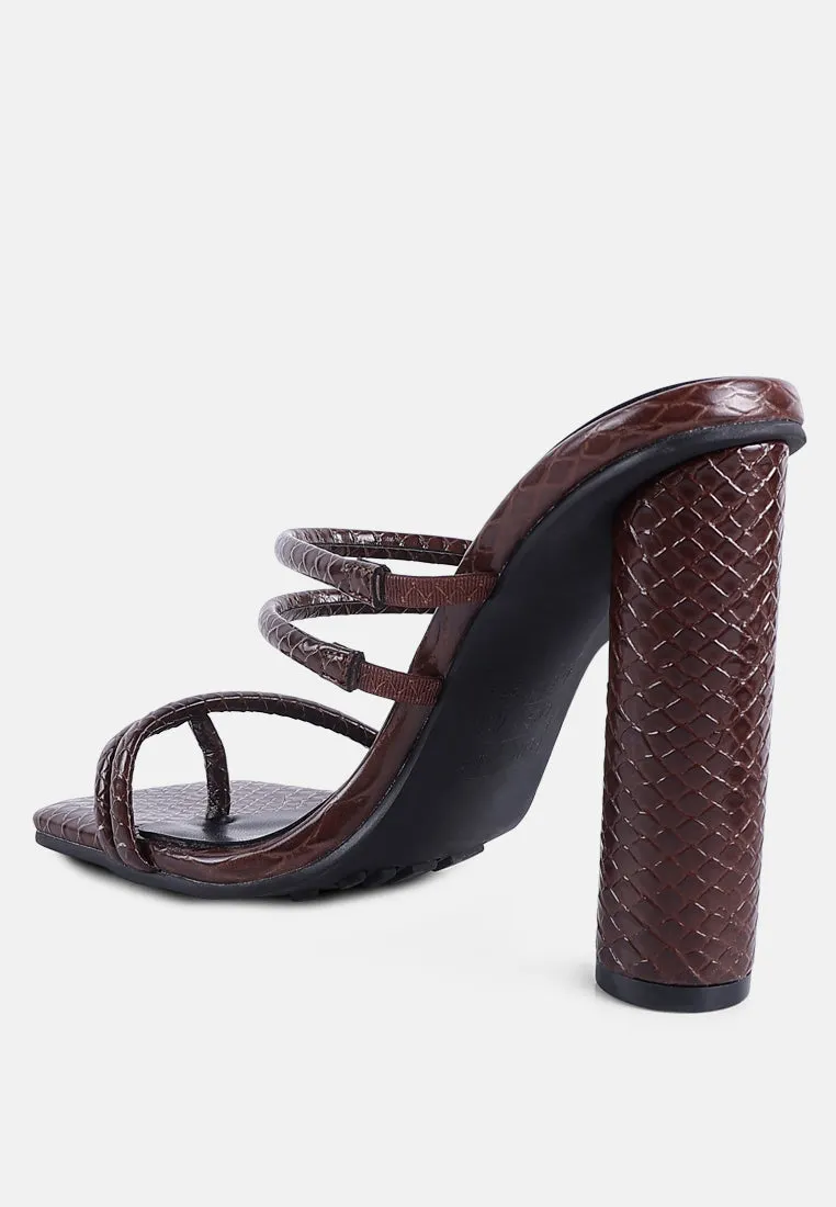 Dandelion High Block Heeled Croc Sandals By Ruw