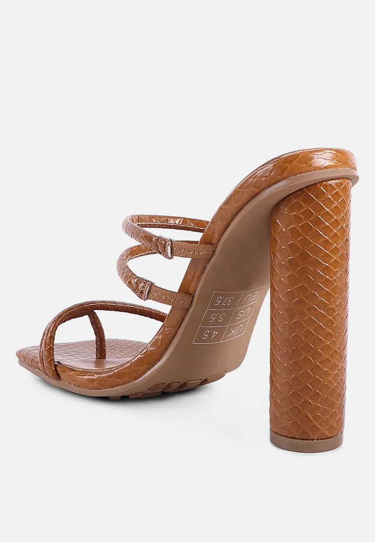 Dandelion High Block Heeled Croc Sandals By Ruw