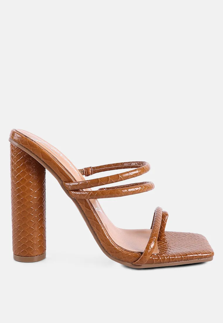 Dandelion High Block Heeled Croc Sandals By Ruw