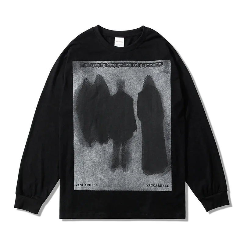 Dark Ghost Silhouette Print T-Shirt