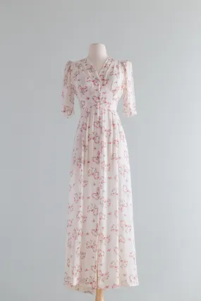 Darling 1930's Dressing Gown By Lady Love / Small