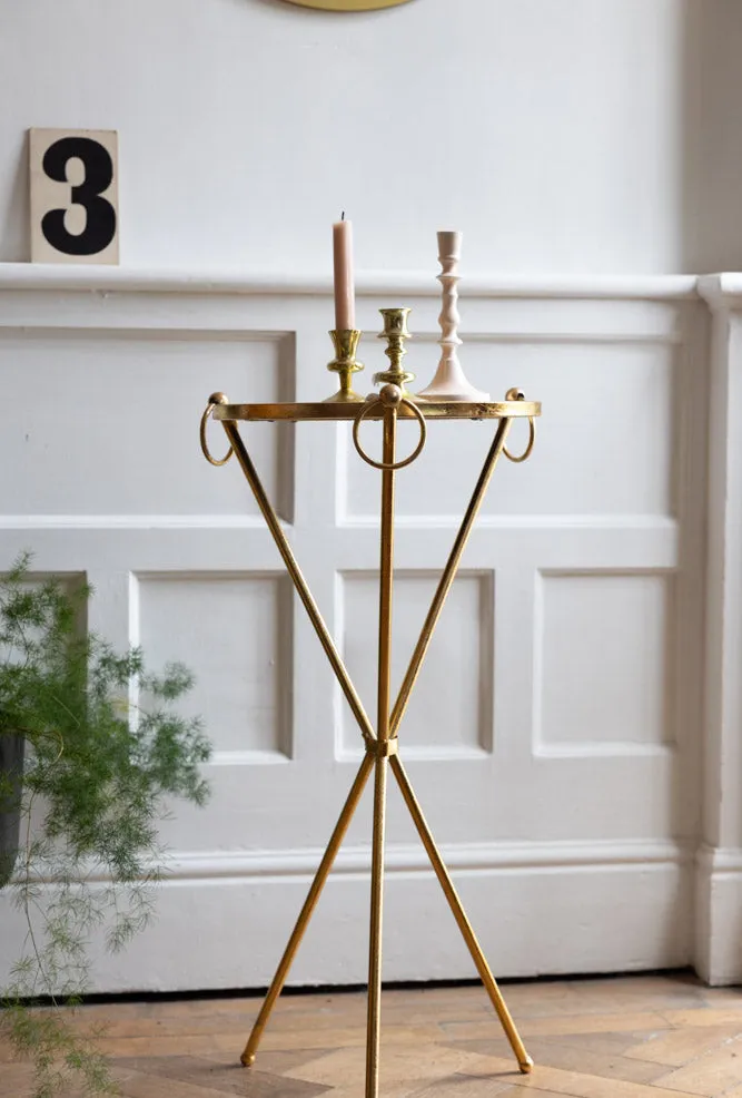 Elegant Gold & Glass Side Table