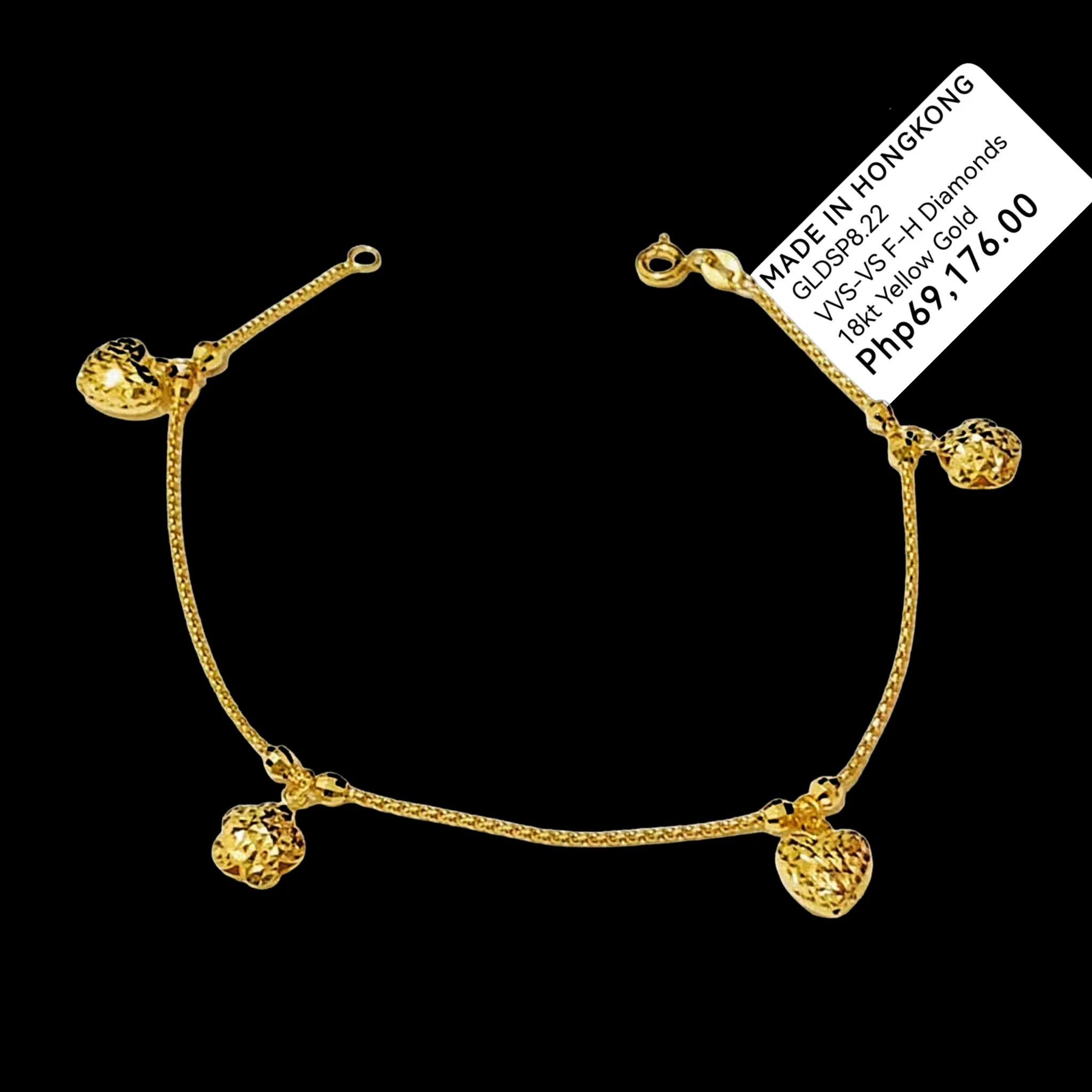 #GOLD2024 | 18K Golden Floral Heart Station Bracelet