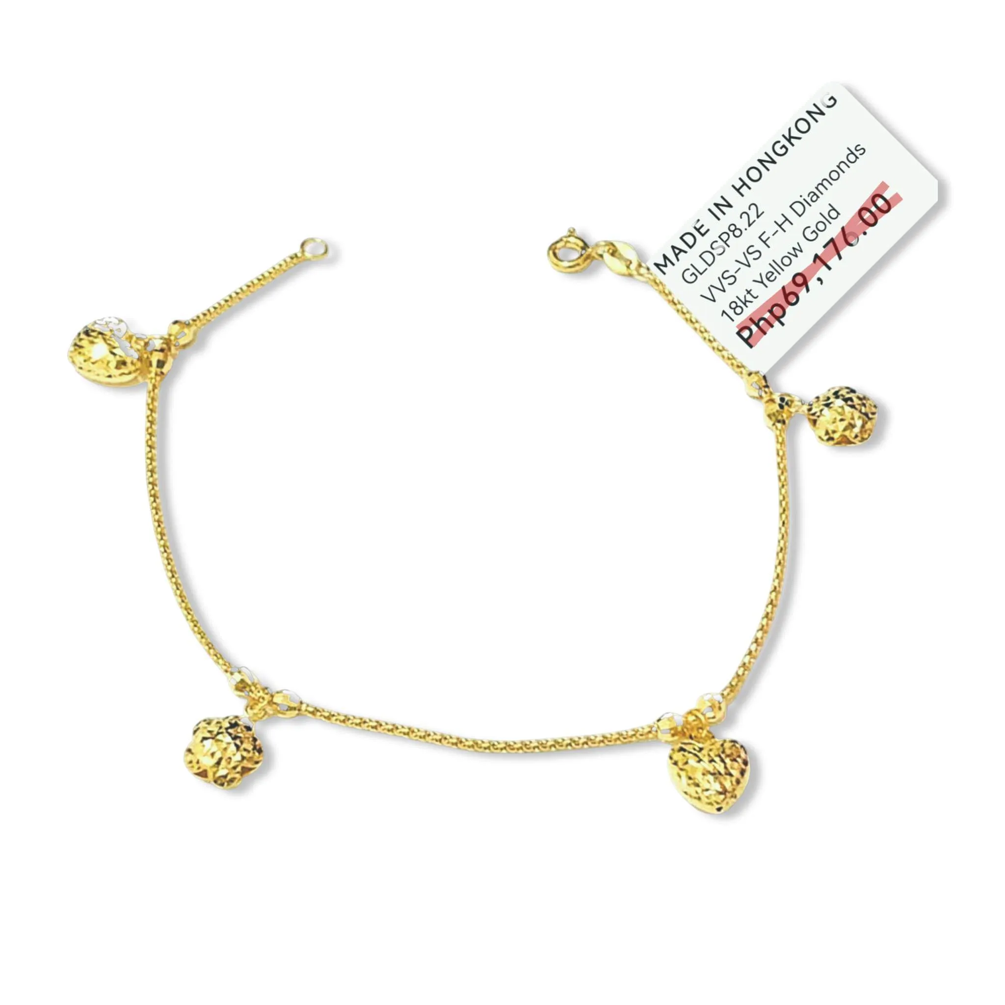 #GOLD2024 | 18K Golden Floral Heart Station Bracelet