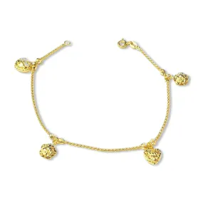 #GOLD2024 | 18K Golden Floral Heart Station Bracelet