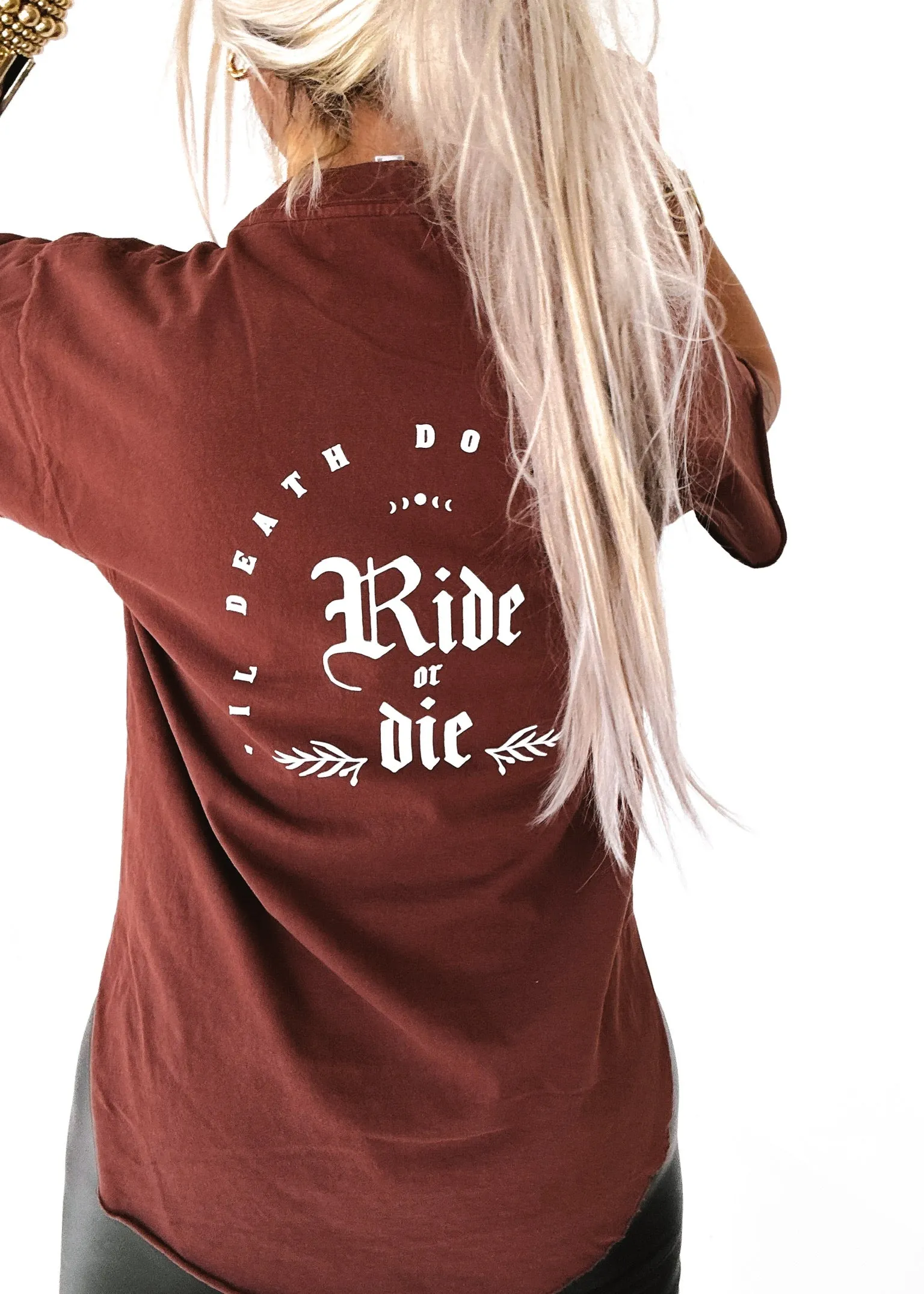 GOTHIC RIDE OR DIE SIDE SLIT TEE