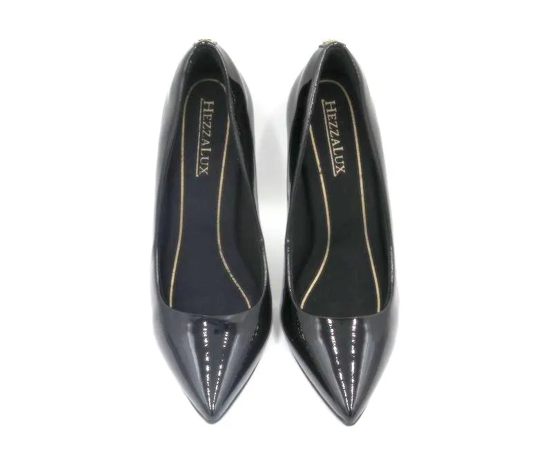 Heidi Pointed Toe Pump - Black Patent Leather