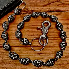 Hell Ride Custom Skull Wallet Chain 1" - Galvanized