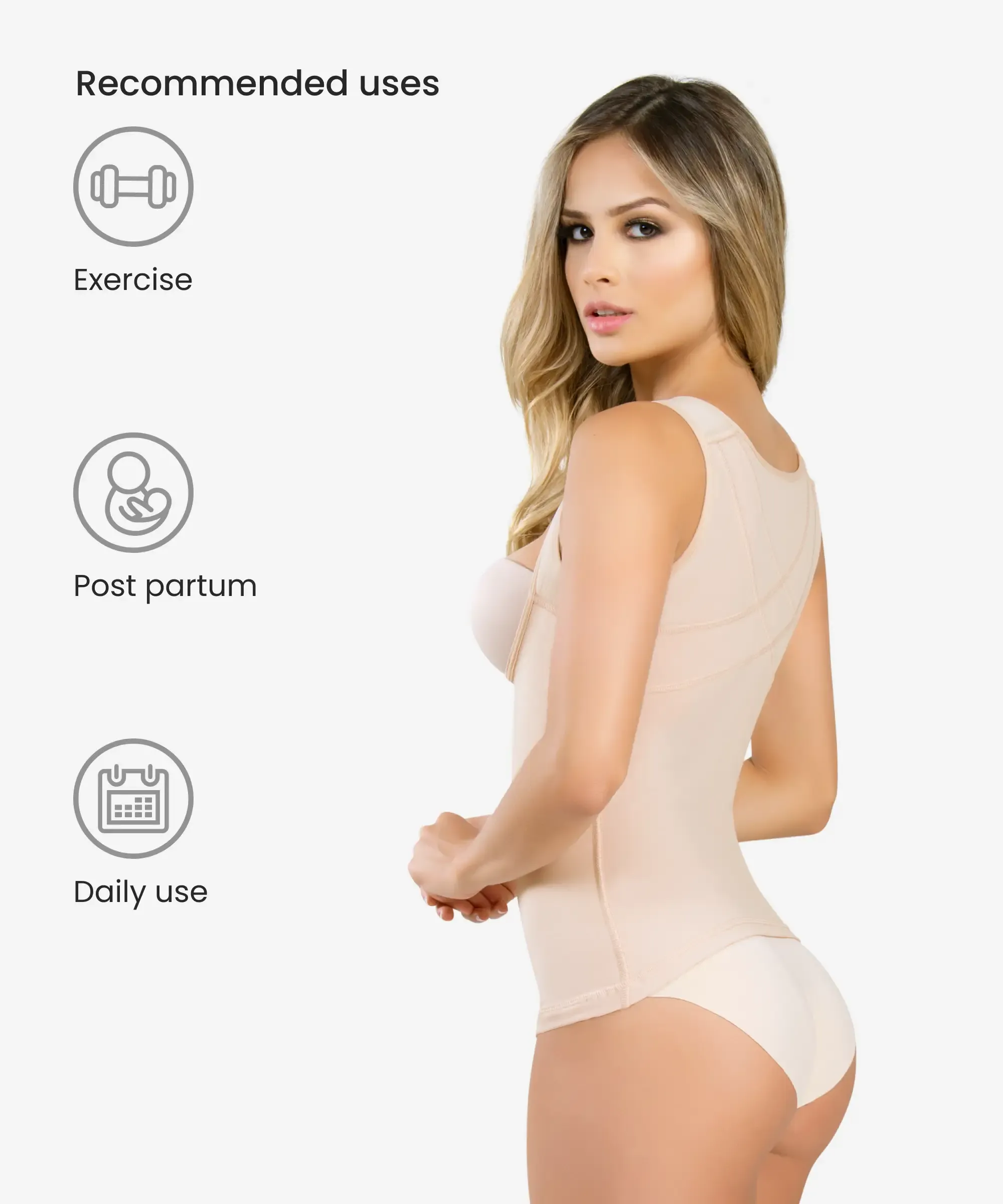 High-control camisole with back support - Style 287