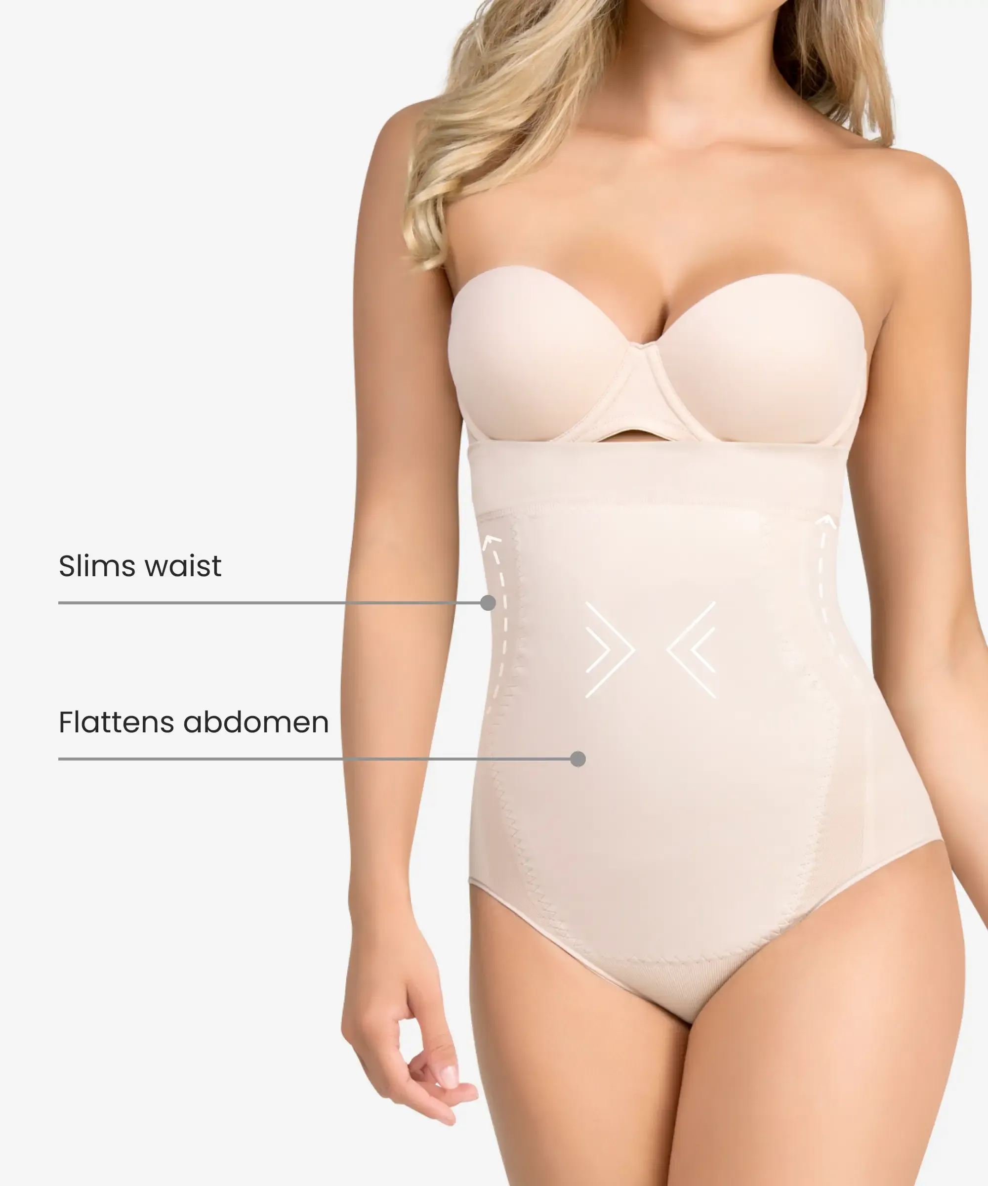 High-waist tummy control shaper in thong - Style 1596