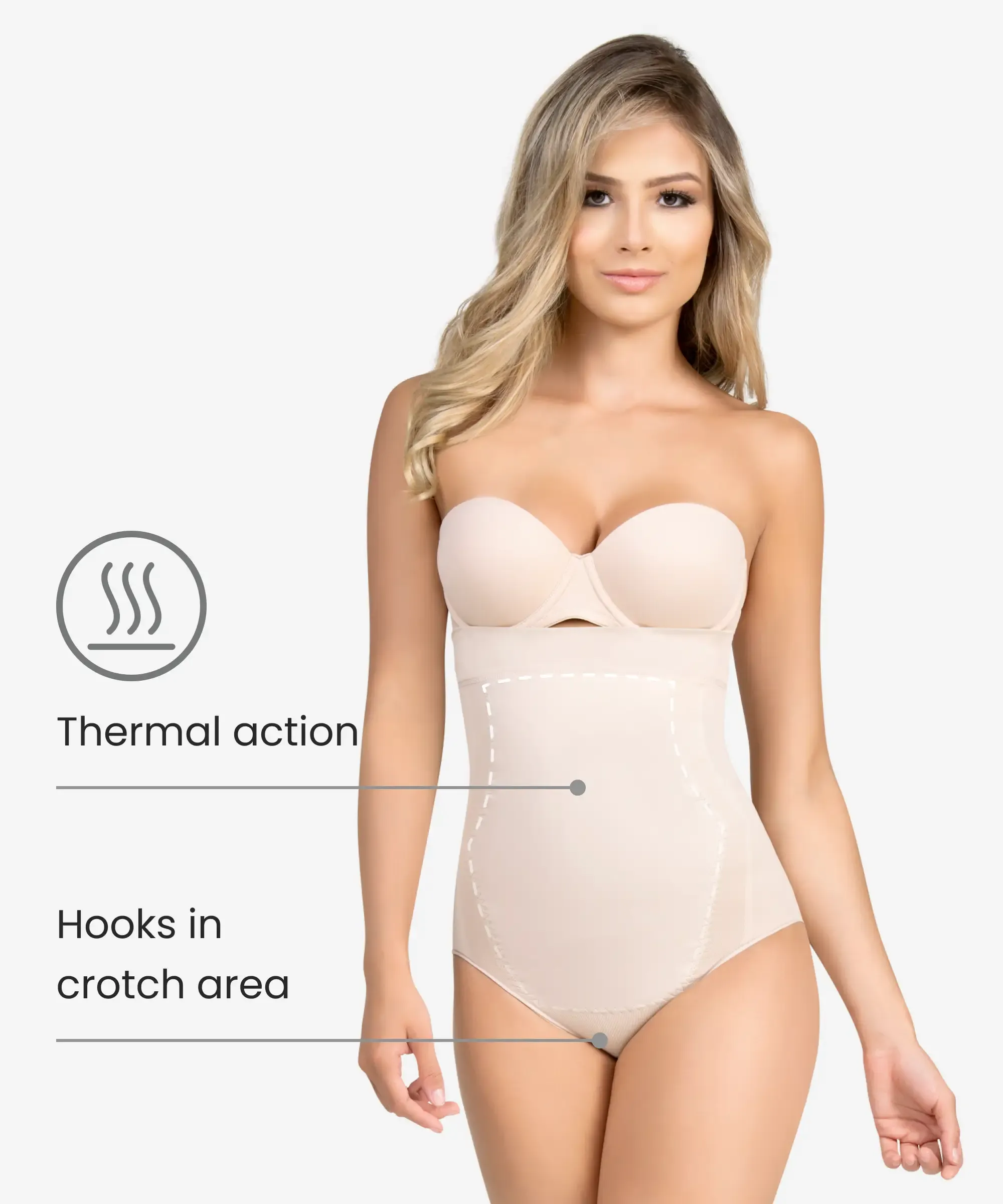 High-waist tummy control shaper in thong - Style 1596