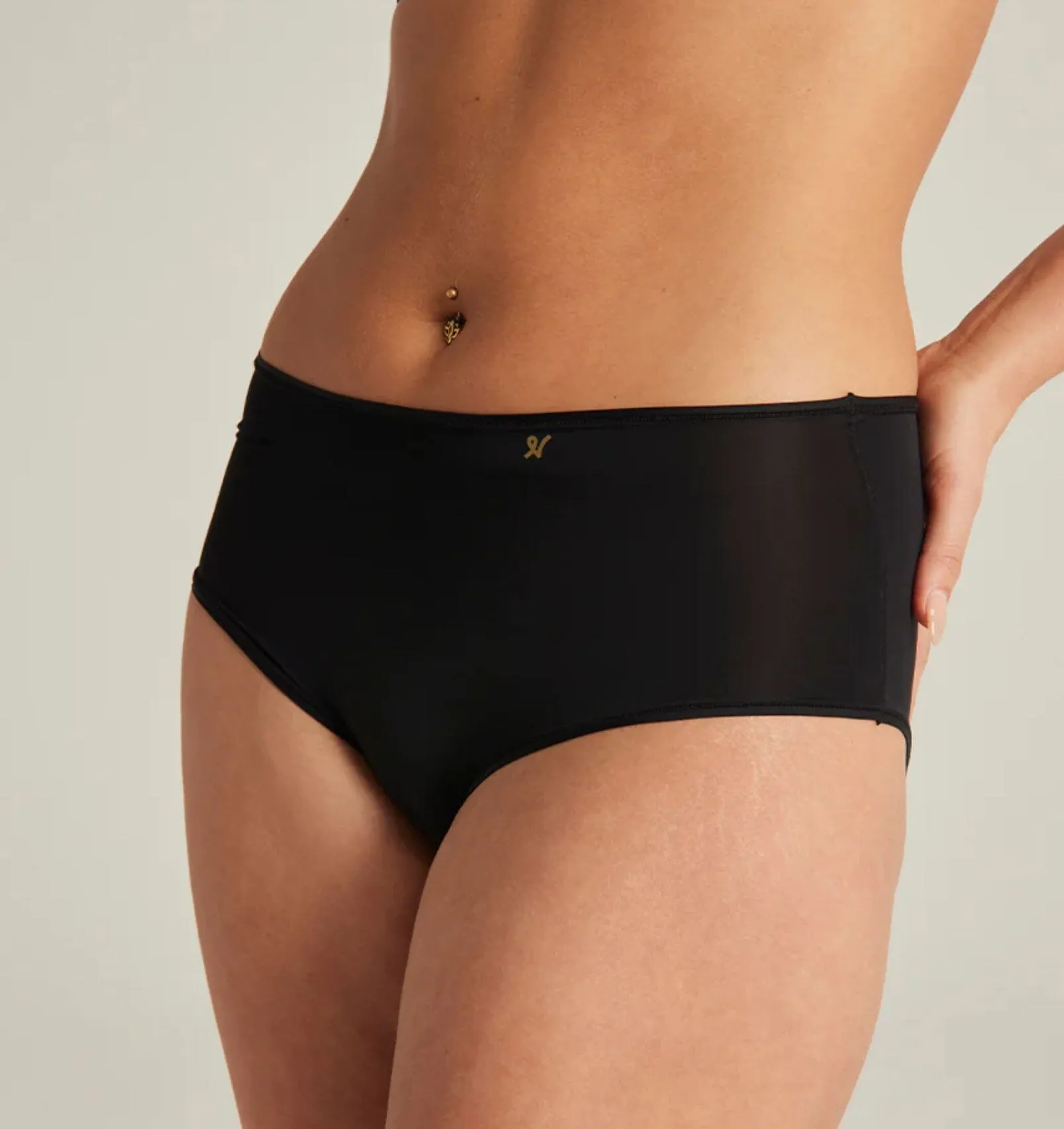 Invisible microfibre high waist brief [Black]