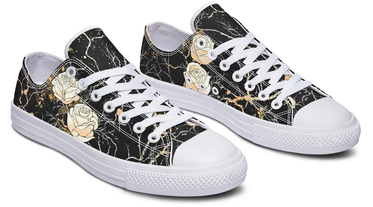 Kintsugi Rose Low Tops - Classic Premium Canvas Shoes with Comfortable and Durable Soles