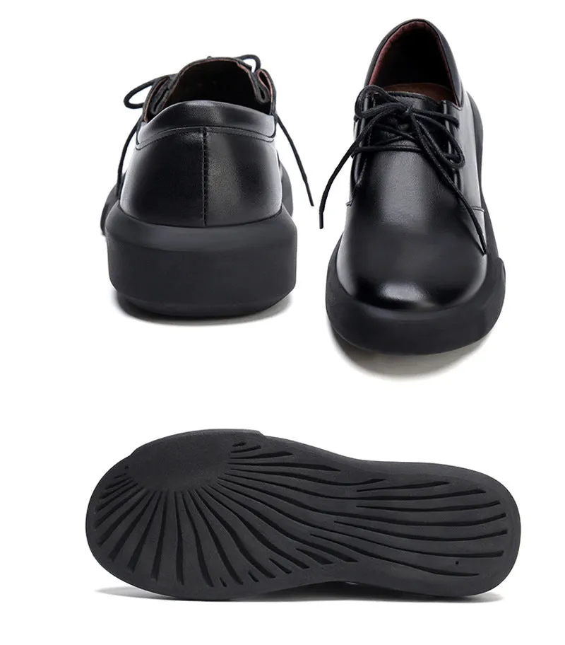 Lace-Up Big Size Women's Shoes Black | 35-41