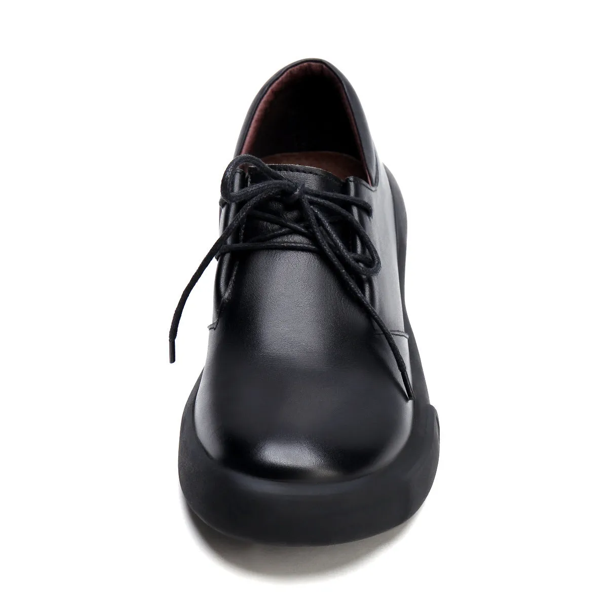 Lace-Up Big Size Women's Shoes Black | 35-41