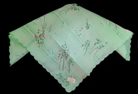 *NEW OLD STOCK - VINTAGE JEAN OL' ORLY - PARIS HANDKERCHIEF MINT GREEN, TEAL, CORAL AND BLACK