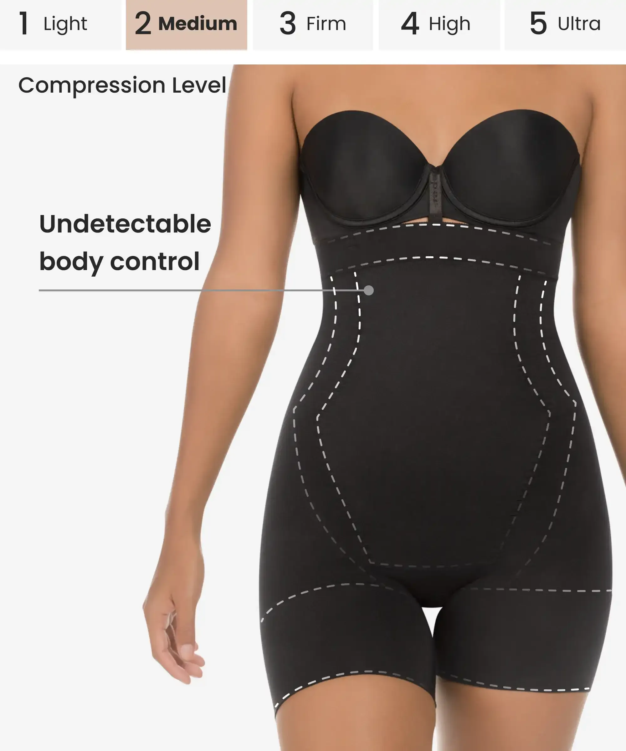 Seamless Strapless Thermal Full Body Shaper - Style 1588