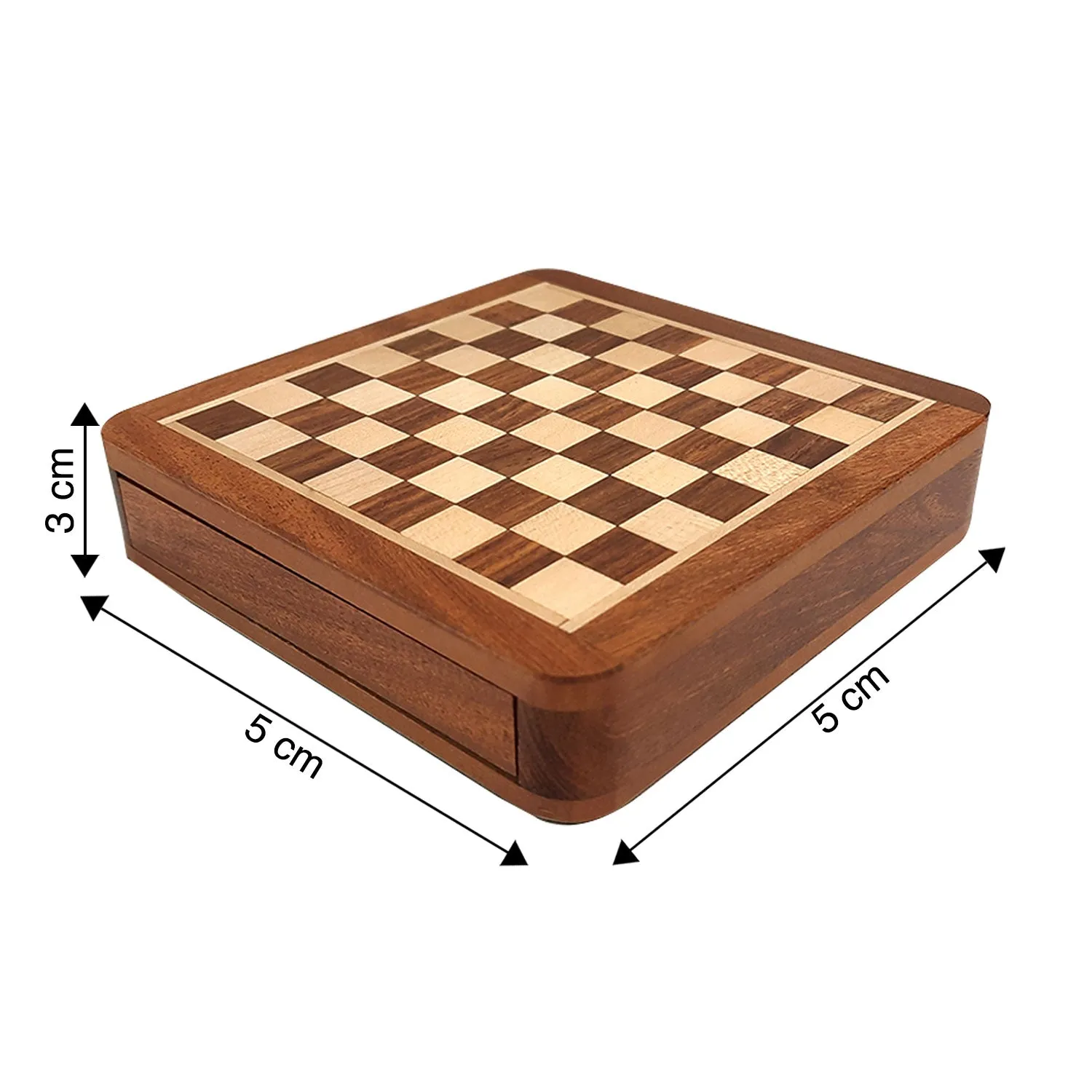 Sheesham Wood Magnetic Chess Set with Foam Tray