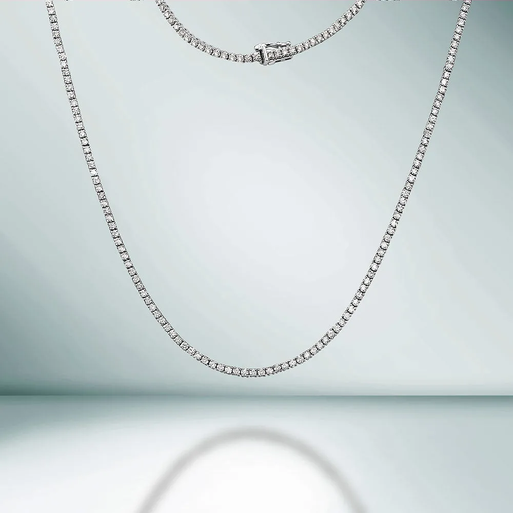 Showroom Collection Diamond Tennis Necklace (8.00 ct.) 2.5 mm 4-Prongs Setting in 14K Gold