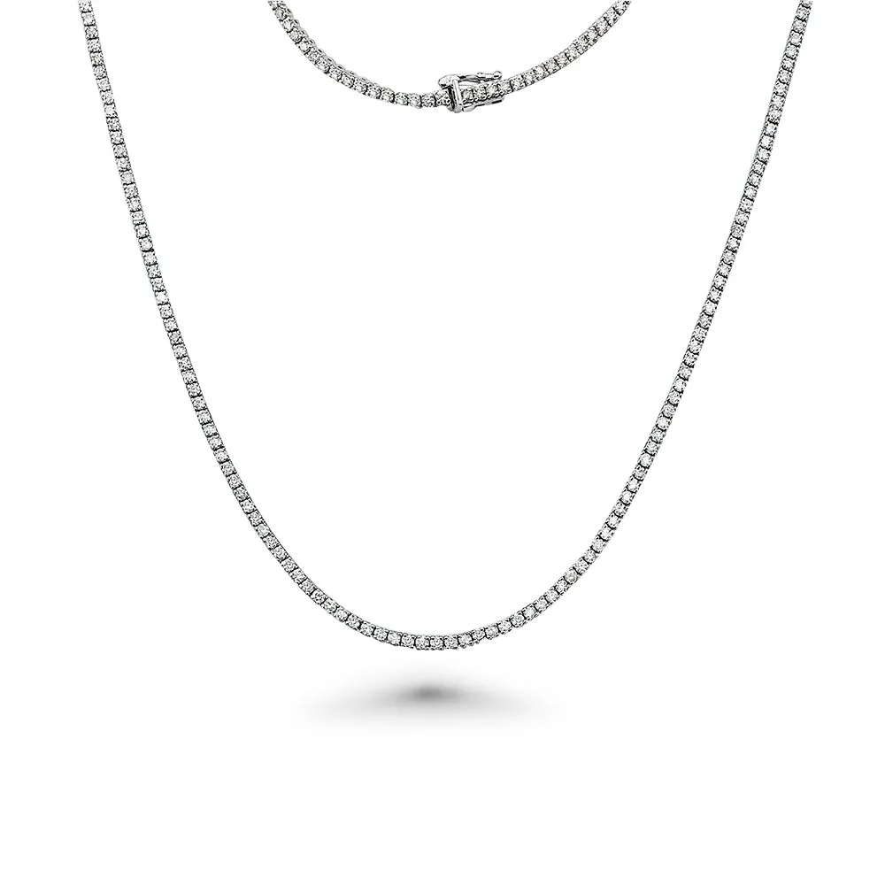 Showroom Collection Diamond Tennis Necklace (8.00 ct.) 2.5 mm 4-Prongs Setting in 14K Gold