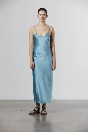 Silk Satin Slip - Cerulean