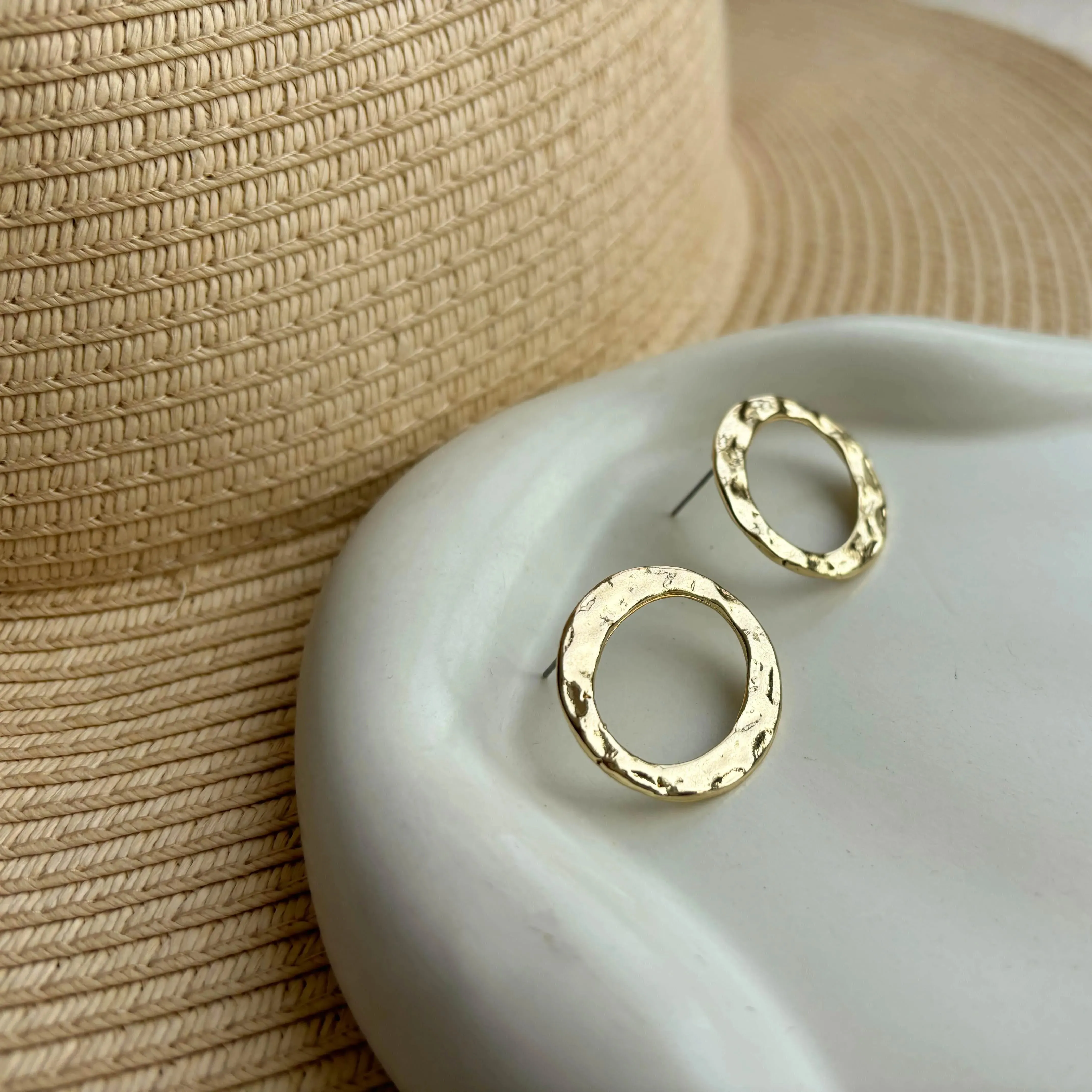 TFC Mini Circle Gold Plated Stud Earrings