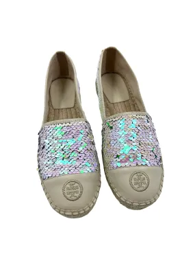 Tory Burch Size 8 Opal/Sea Green Mermaid Sequin Espadrilles