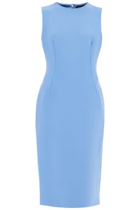 WOOL CREPE SHEATH MIDI DRESS WITH TUBE